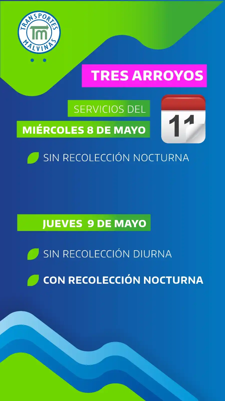 Este miércoles no habrá recolección nocturna de residuos