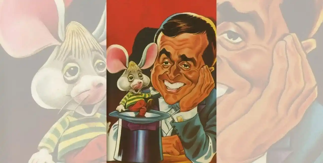 Juan Carlos Mareco, el popular "Pinocho", aquí junto a su gran compañero de ruta, el inigualable Topo Gigio. Gentileza.