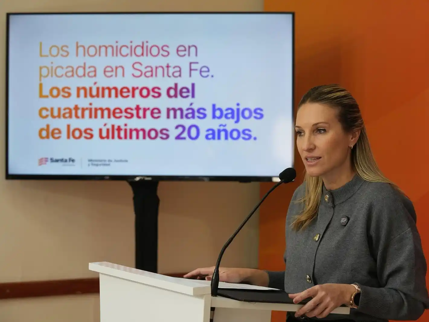 La vocera provincial, Virginia Coudannes, atribuyó la baja a un plan de seguridad sostenido de la gestión Pullaro.