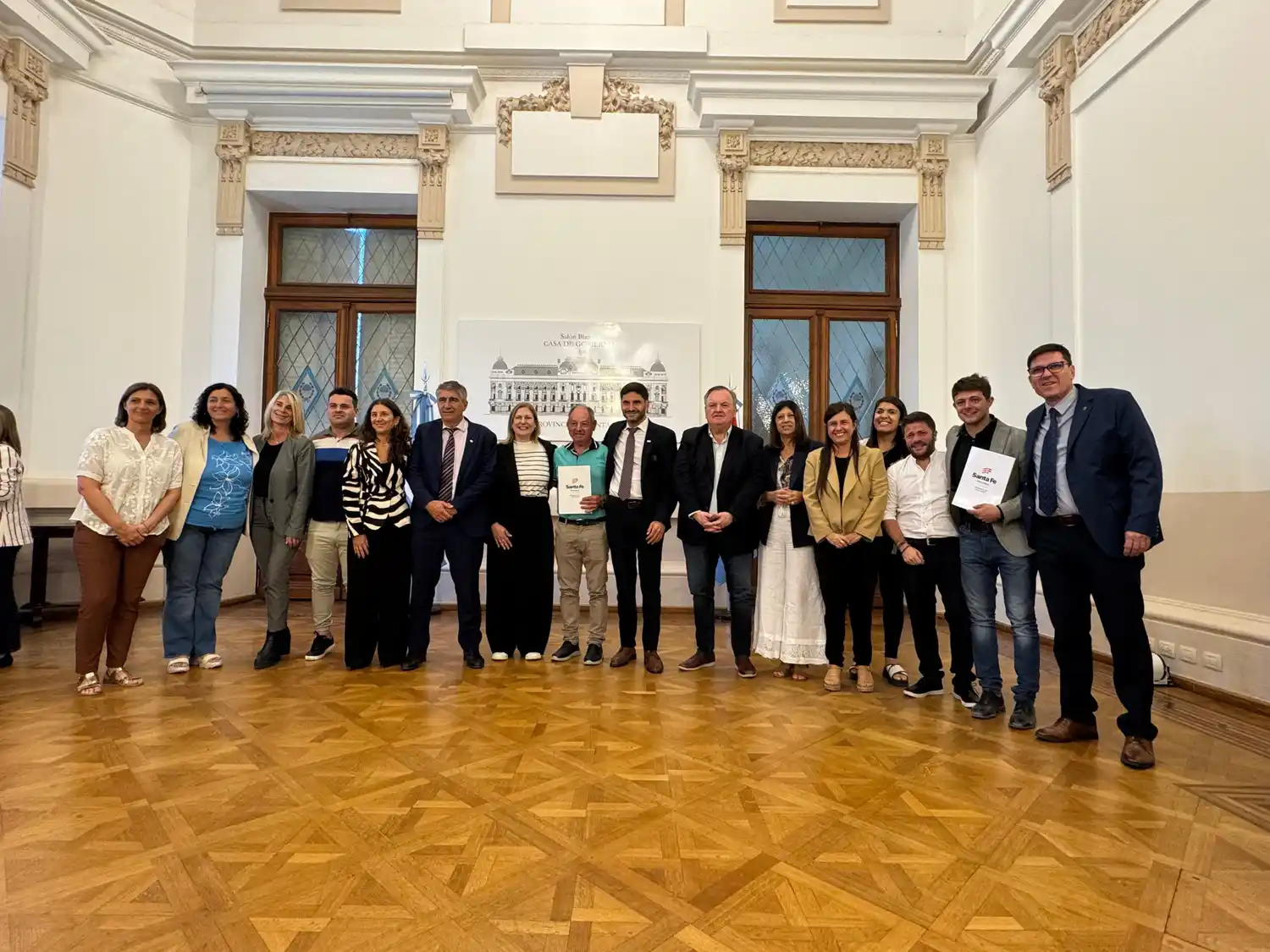 La senadora en la Casa de Gobierno.