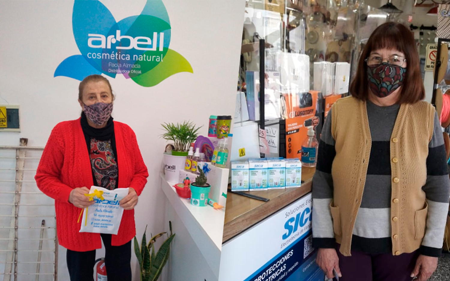María Esther y Graciela, con los premios que ganaron en Sin Galera