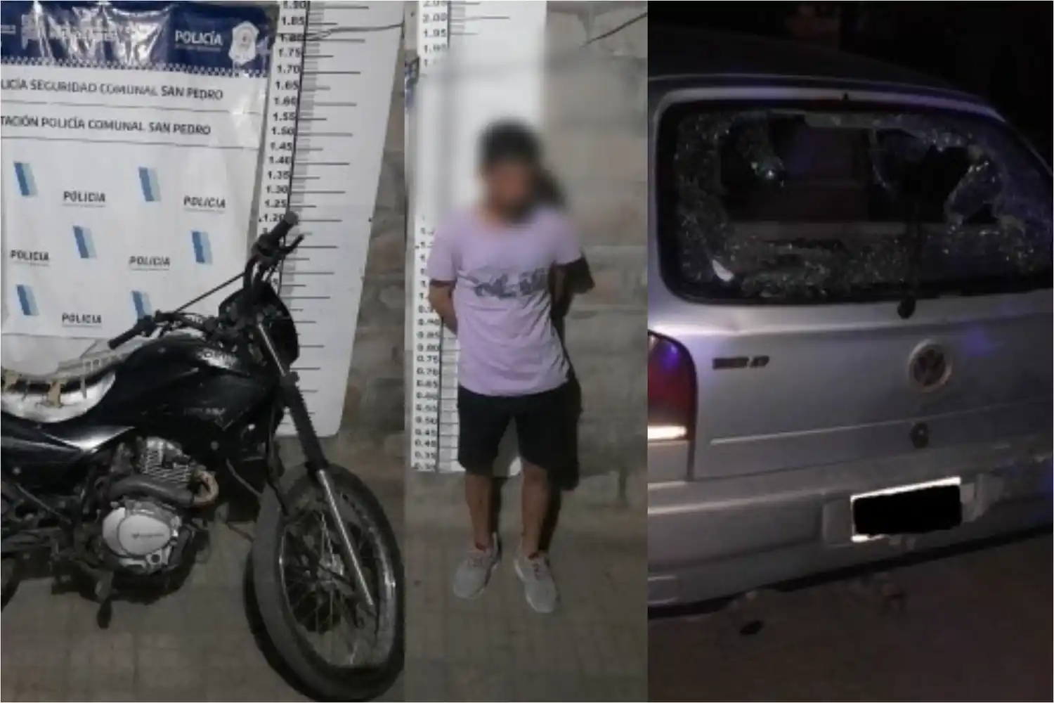 Borracho, chocó con la moto, agredió a una automovilista e hirió a un policía