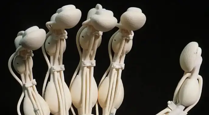 La mano robótica puede sujetar objetos.