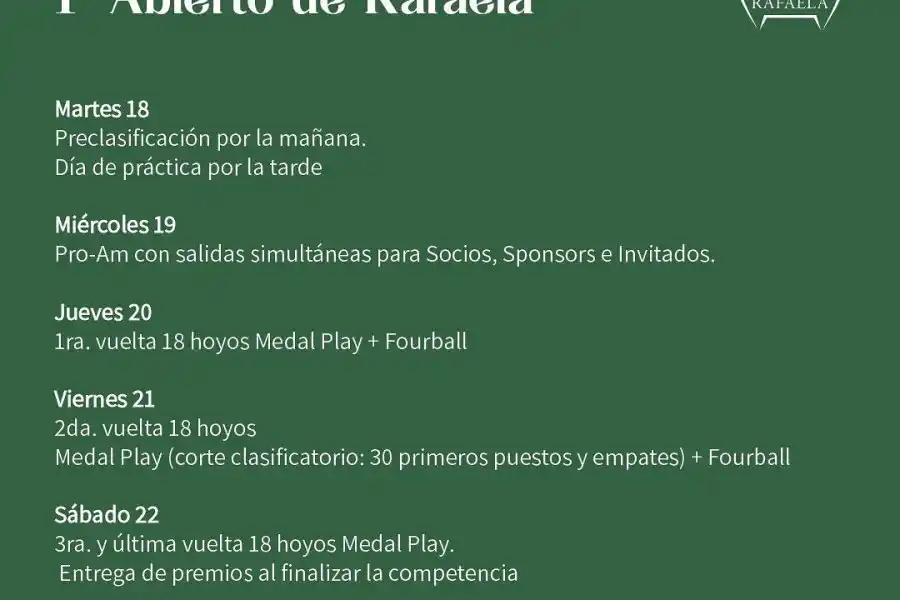Todas las actividades de la semana
