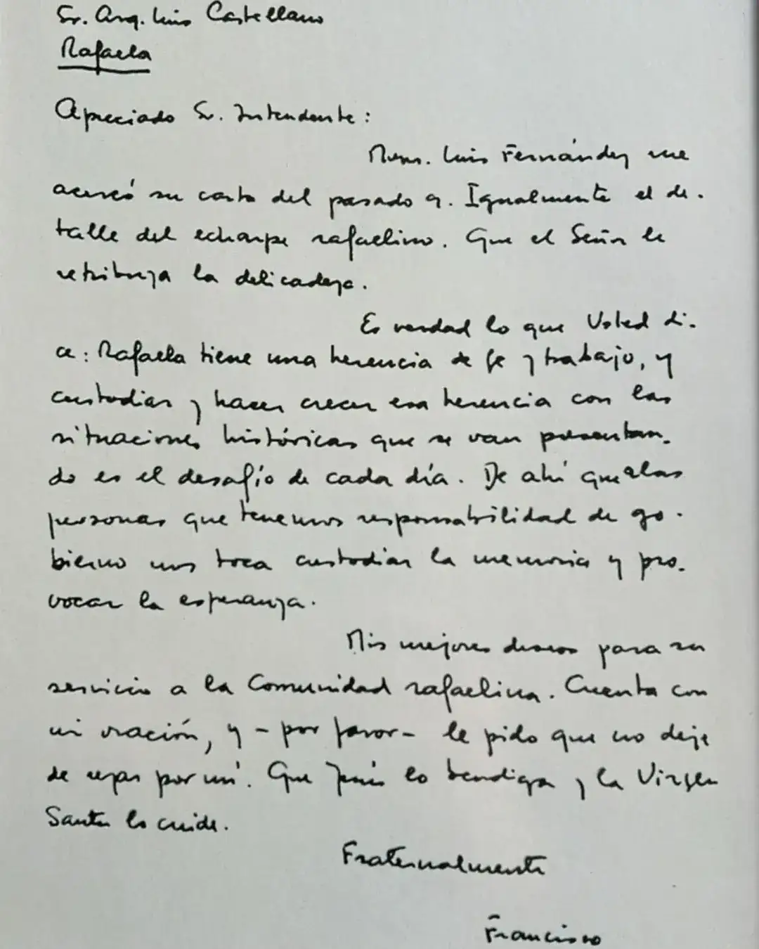 carta papa francisco luis castellano