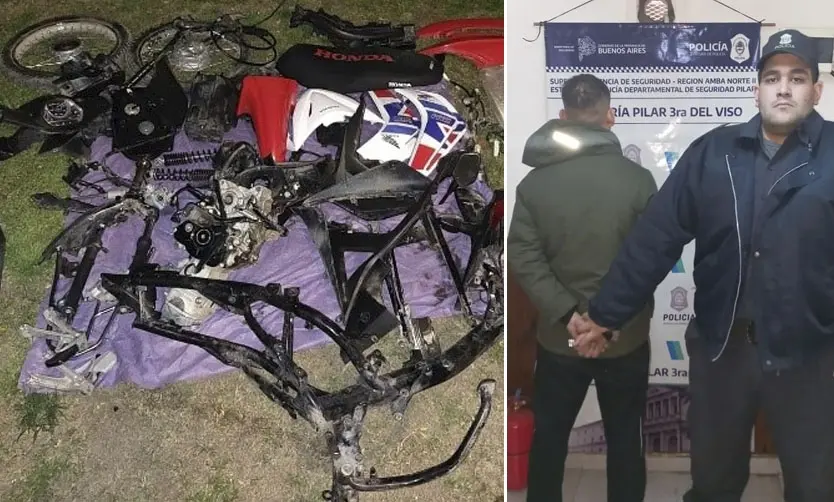 Desarticulan un desarmadero de motos que funcionaba en Del Viso