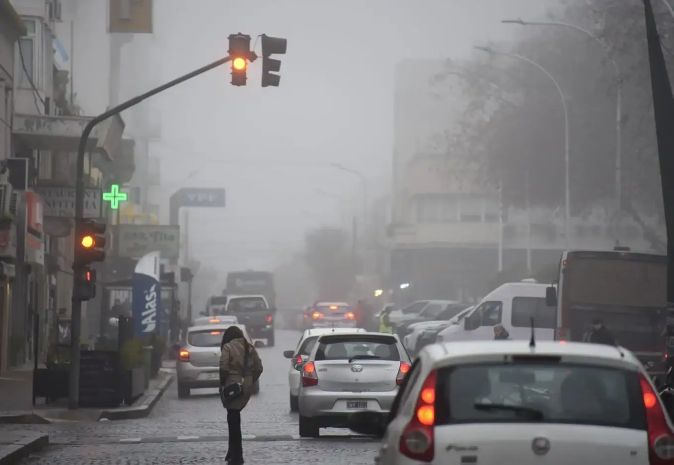 La niebla cubrió calles, espacios verdes y puntos emblemáticos de Tandil.