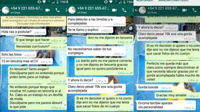 Se negó a enviar fotos en lencería para un trabajo y la discriminaron: