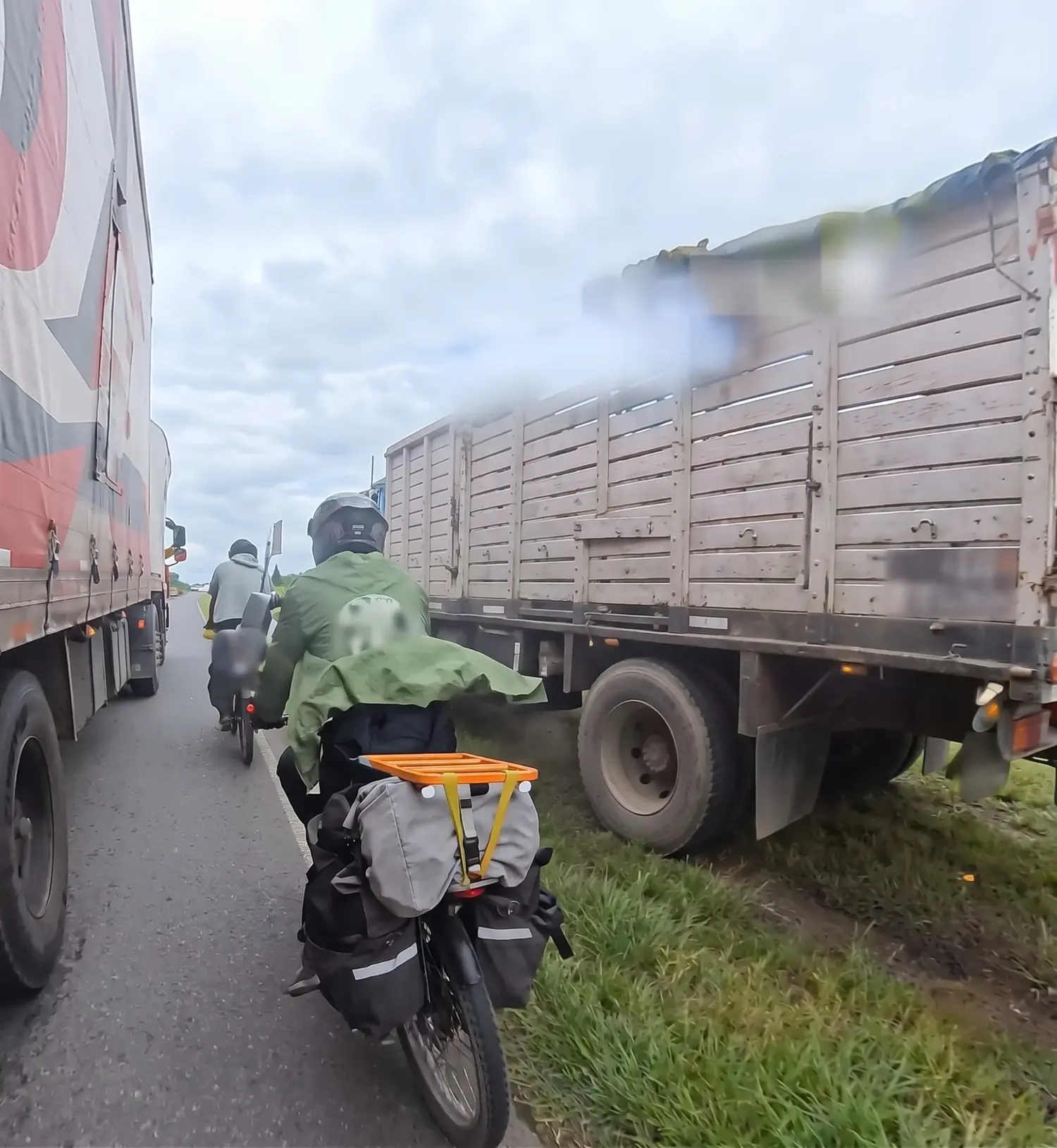 Captura del video realizado por uno de los ciclistas