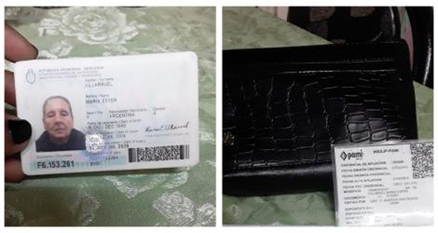Encontraron cartera con documentación de María Ester Villarreal