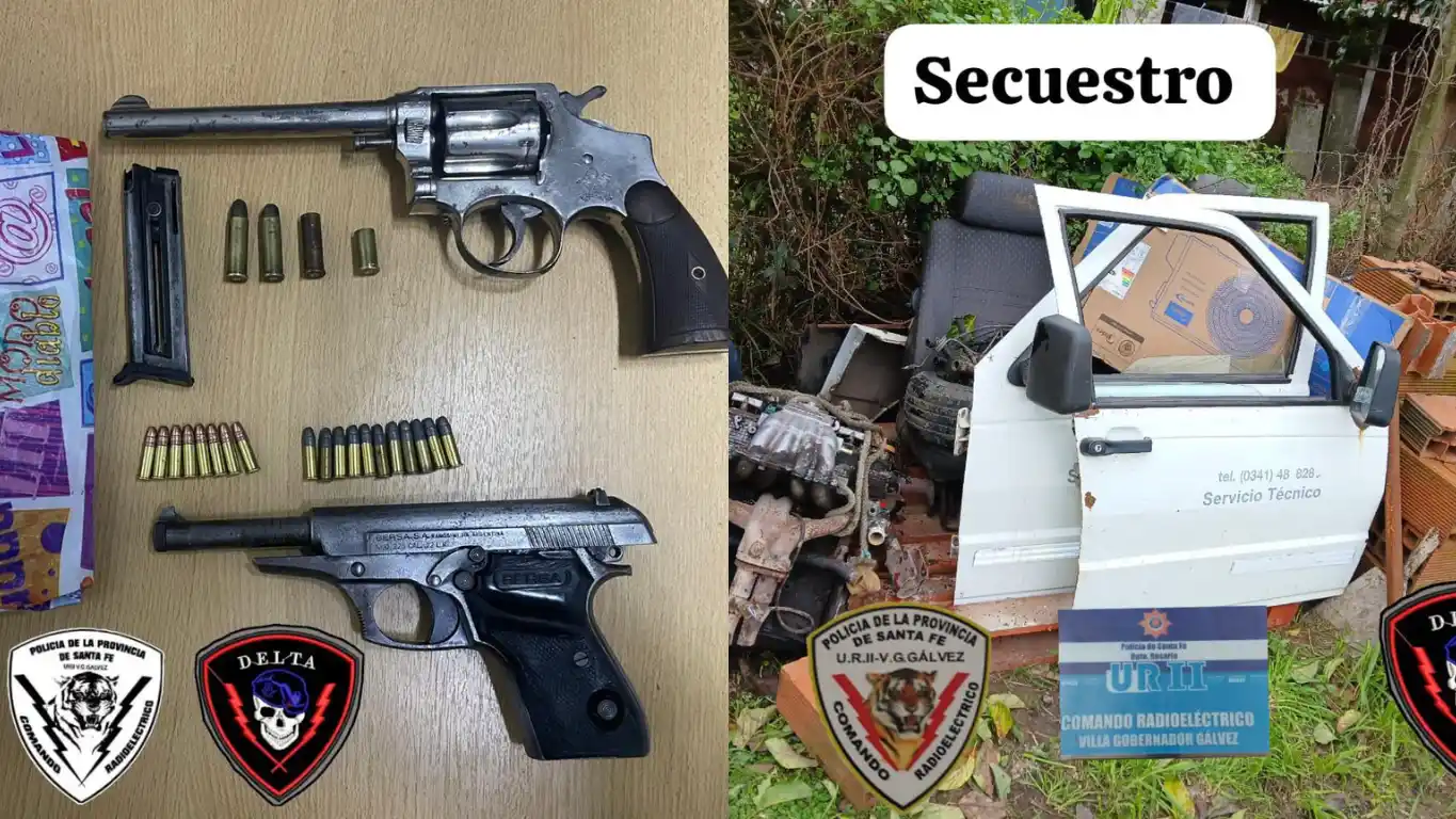 Secuestran armas y partes de una camioneta robada en una casa de V.G.G.