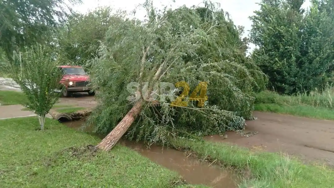 Fuerte temporal en Rufino y zona
