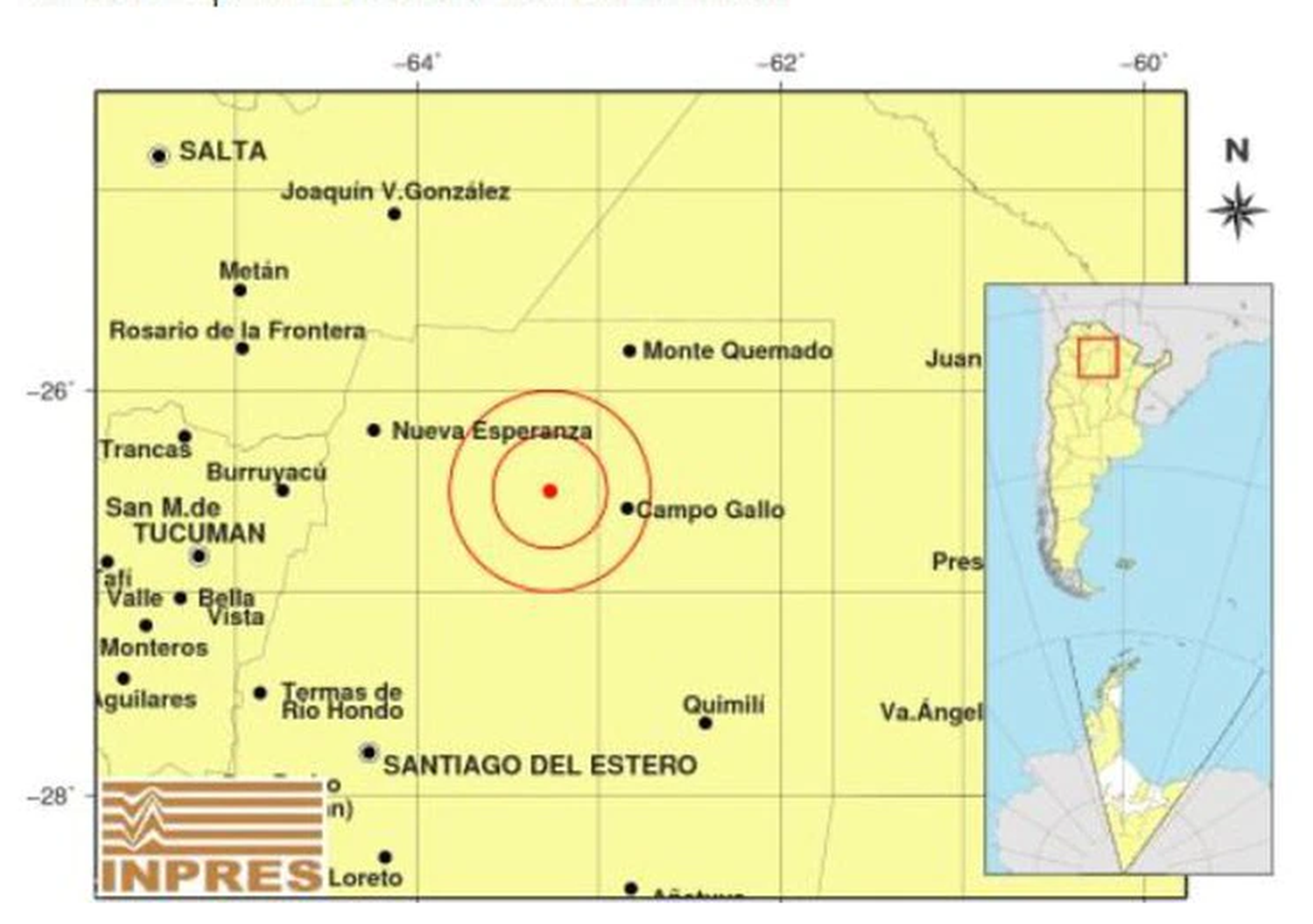 Un sismo de magnitud 5.4 fue registrado en Santiago del Estero