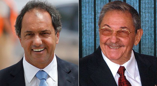 Scioli se reúne con Raúl Castro en Cuba