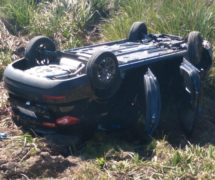 Volcó un auto en la Autovía 14: sus tres ocupantes salieron ilesos