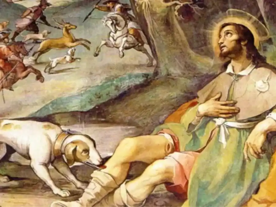 San Roque, recordado cada 16 de agosto, es venerado como protector contra las pestes y patrono de los perros.