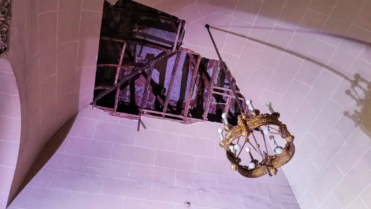 Así quedó el techo del oratorio