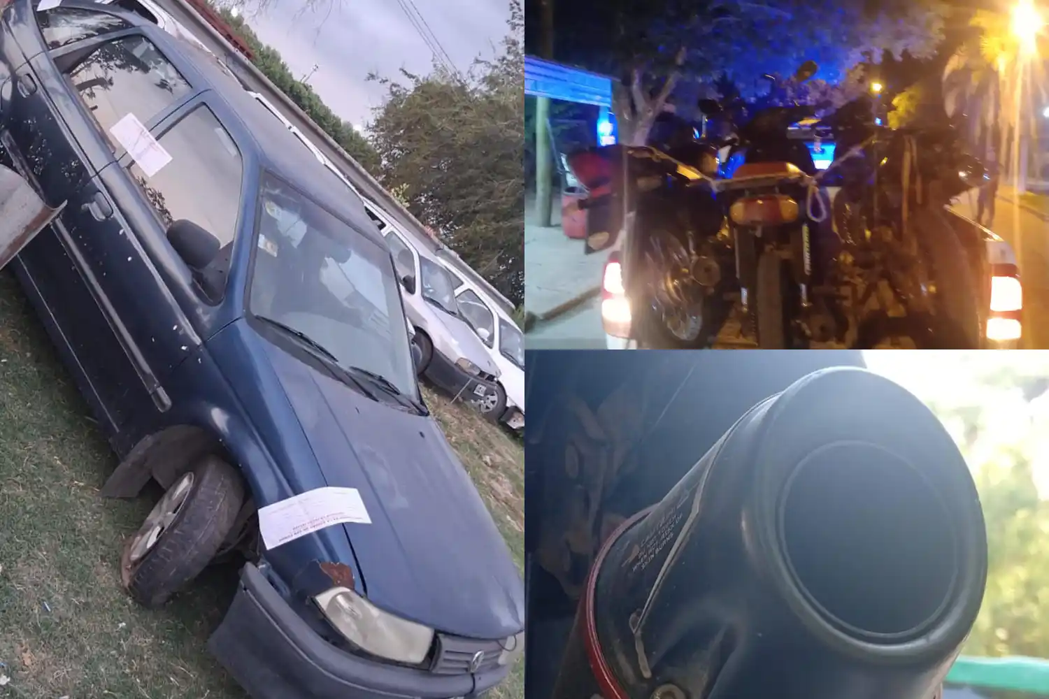 Los vehículos secuestrados fueron trasladados a depósito municipal.