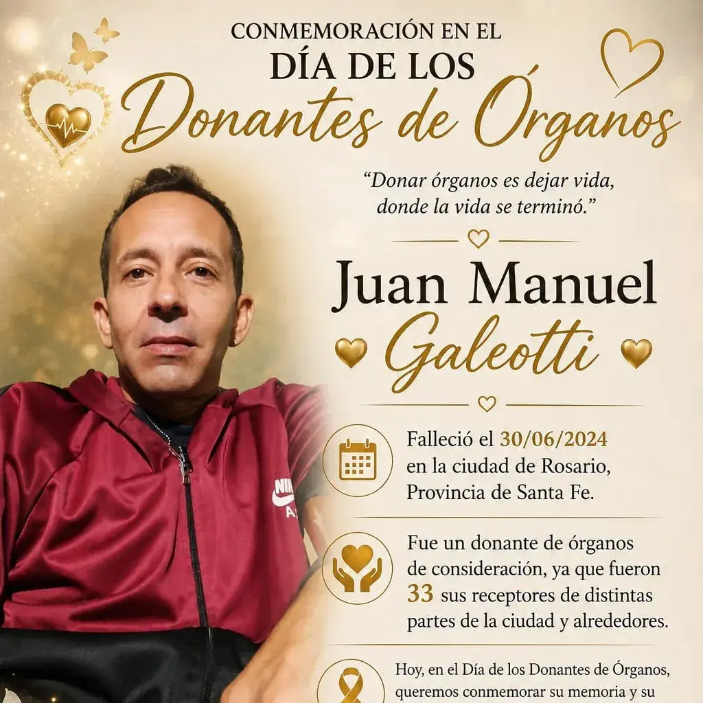 En el Día de los Donantes de Órganos recuerdan a Juan Manuel Galeotti