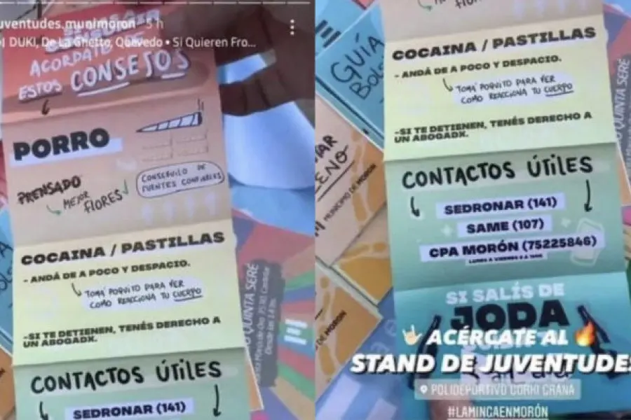 ¿Qué se dijo frente a la polémica campaña del municipio de Morón sobre el consumo de drogas?