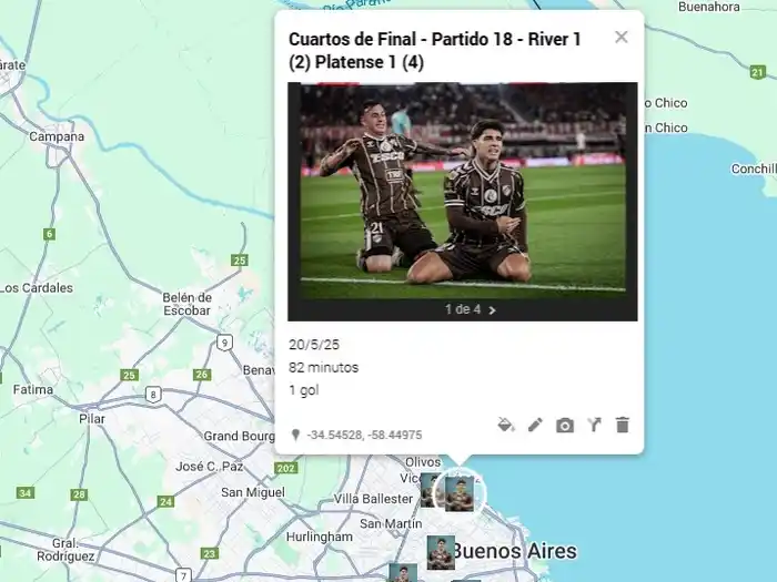 El camino de Vicente en un mapa interactivo