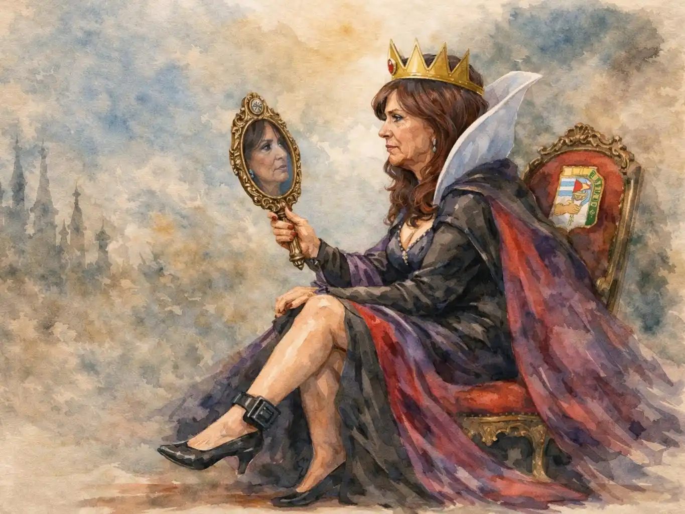 Una figura que se contempla en el espejo del poder perdido, mientras el escenario político sigue girando sin ella.