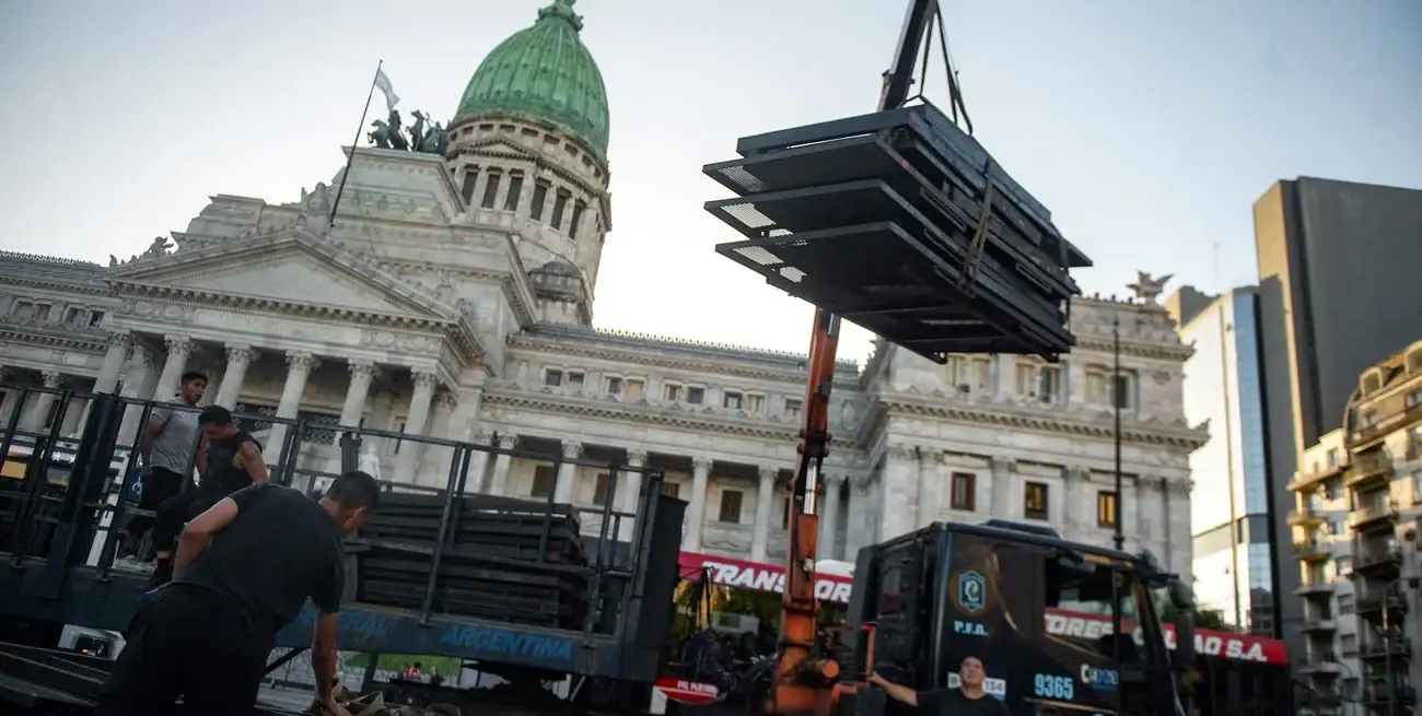 El Congreso se prepara para sesionar, y también para el paro de este miércoles. Crédito: Télam
