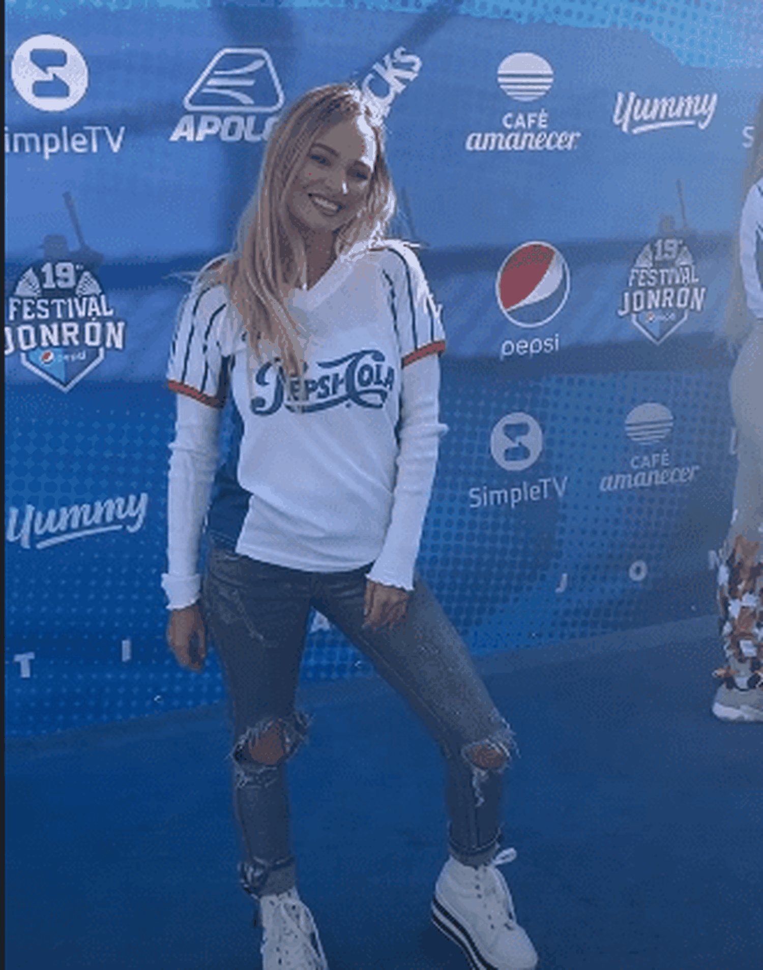 Malehn posó en la alfombra del derby del jonrón Pepsi. Fotos Instagram