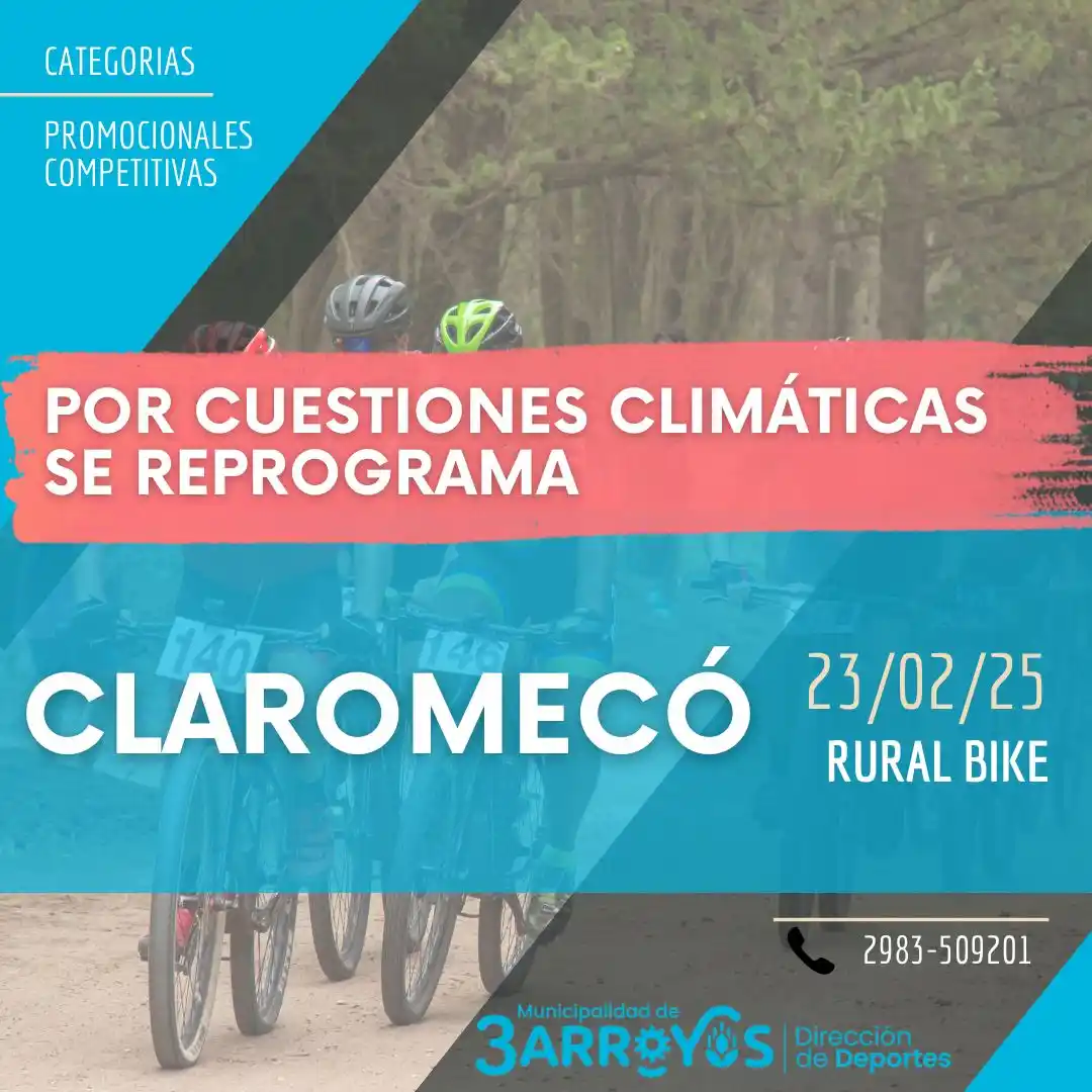 Reprograman el rural bike de Claromecó por cuestiones climaticas