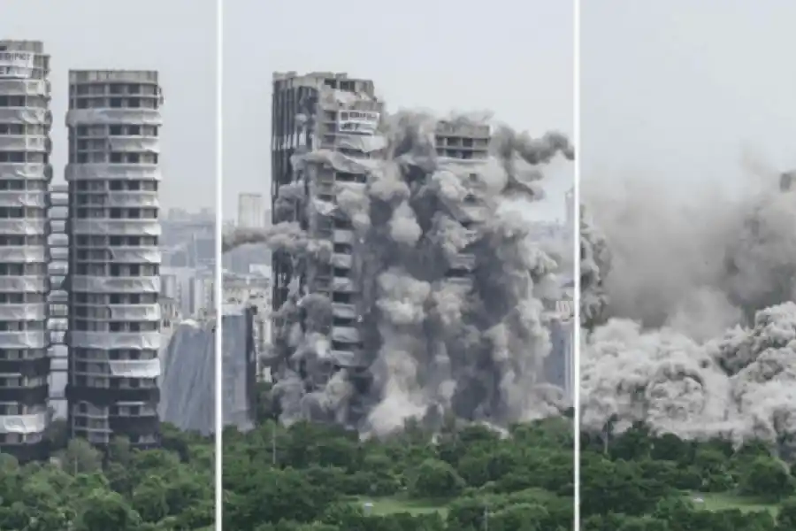 VIDEO | Espectacular demolición de dos rascacielos en India por irregularidades en su construcción