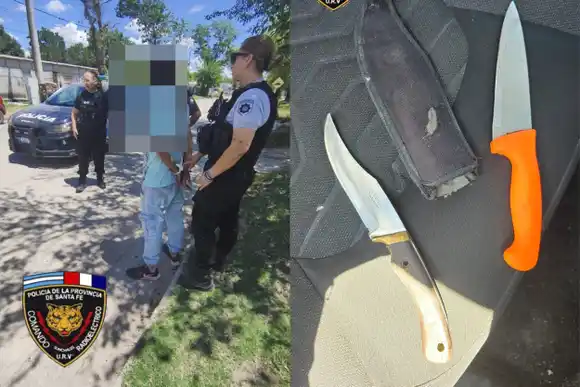 Interceptaron a un hombre armado con cuchillos tras un disturbio en la región