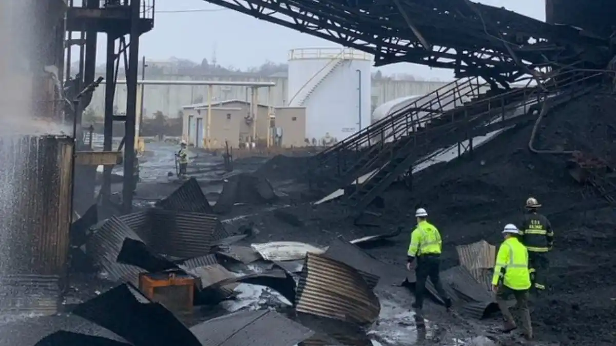 Videos: una fuerte explosión en una planta de carbón sacudió la ciudad de Baltimore