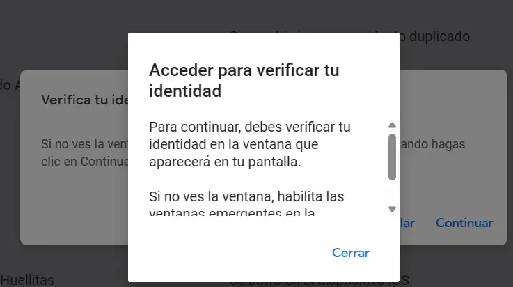 ventana emergente