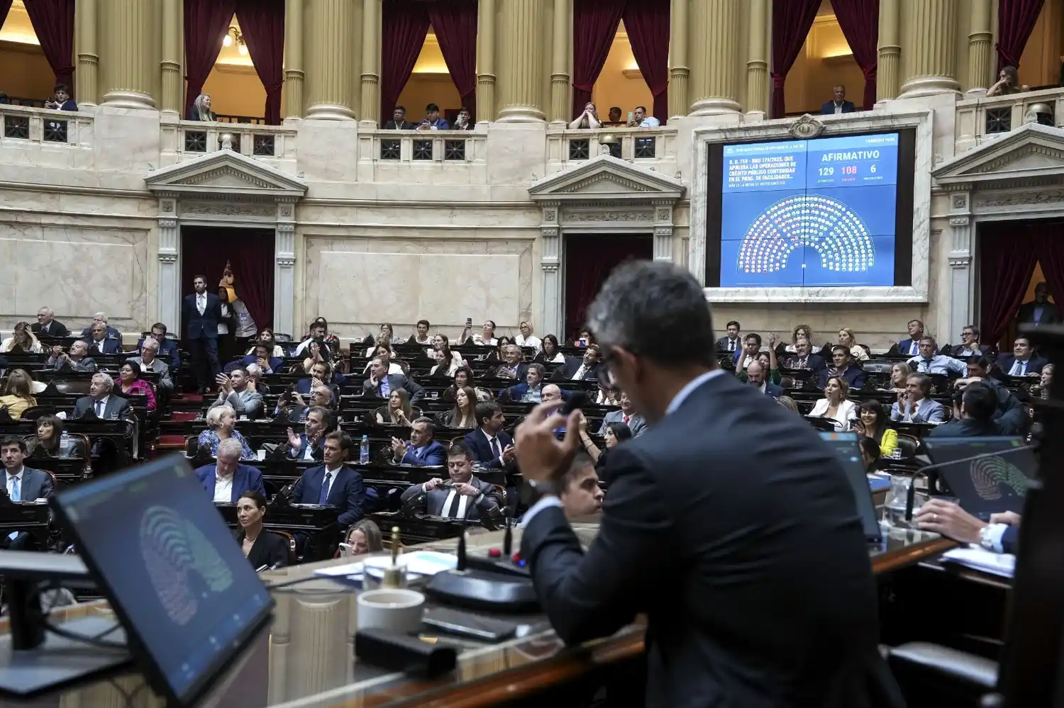 La votación en Diputados que aprobó el DNU 179/25.