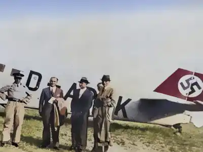 Tetuán, 23 julio 1936. F. Arranz, J. Bernhardt A. Henke y A. Langenheim