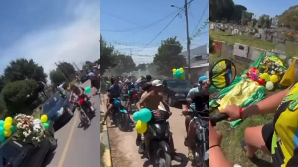 Motos, pirotecnia y cánticos: multitudinaria despedida por el adolescente asesinado en Nuevo Golf