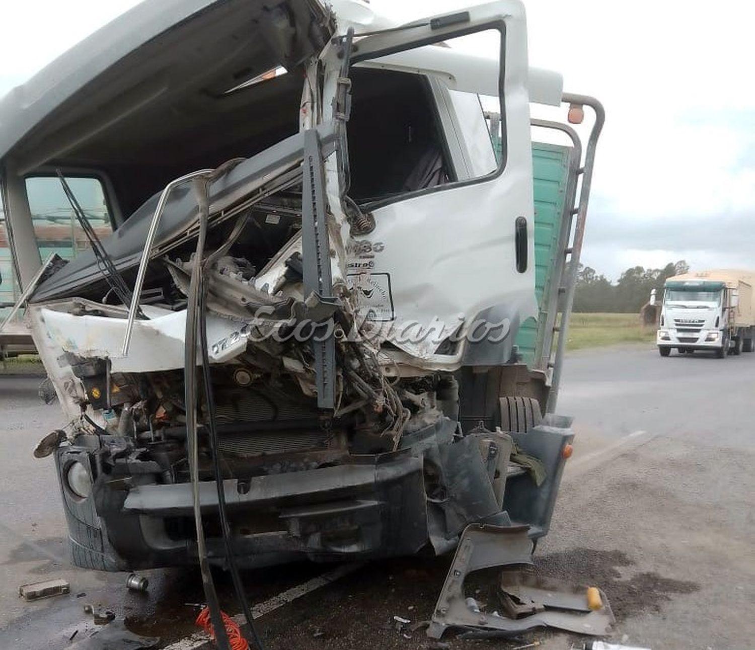El camión. Que terminó con la cabina destrozada, era conducido por un fernandense