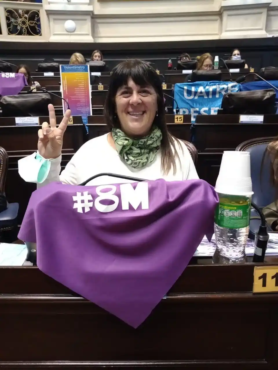 Durante su participación en el 3er. Parlamento de Mujeres y Disidencias en la Cámara de Diputados bonaerense.