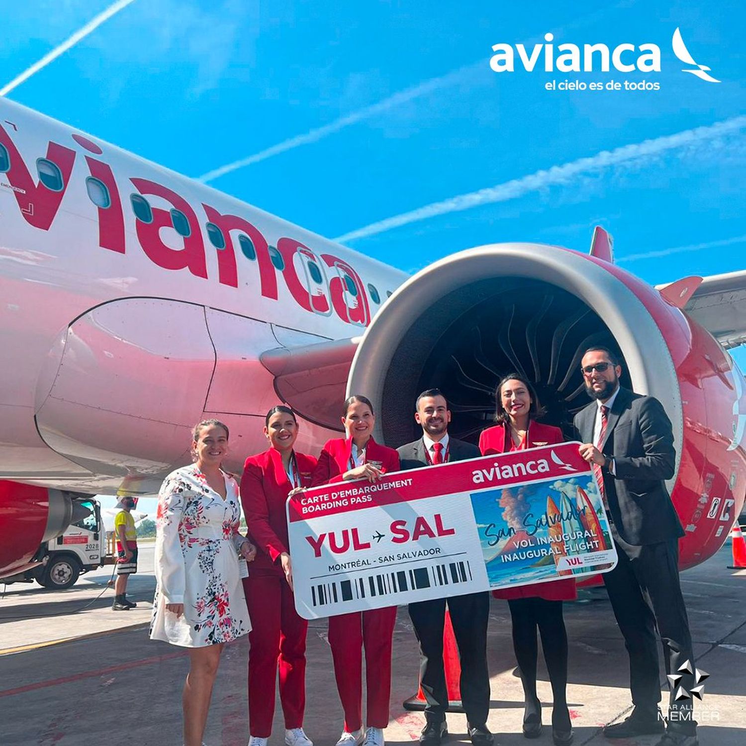 Avianca inauguró sus vuelos entre Montreal y El Salvador