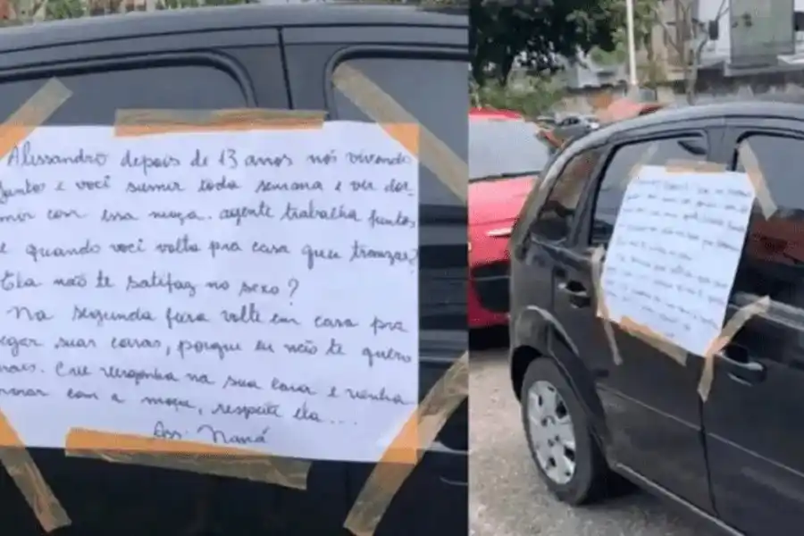 "Tené un poco de vergüenza...": descubrió que su marido la engañaba, estalló de furia y le pegó un contundente cartel en el auto que se hizo viral