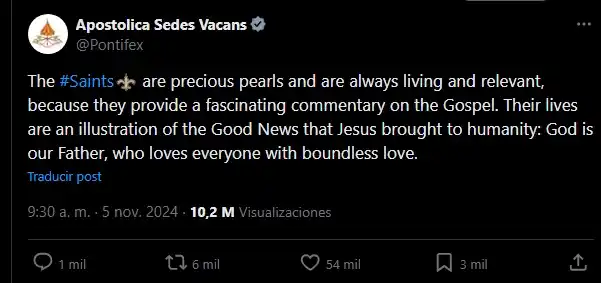 Tuit del papa Francisco