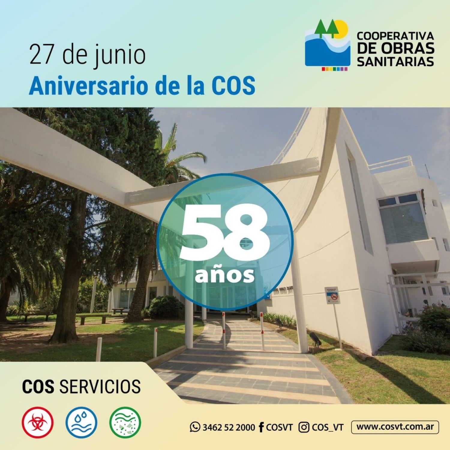 La Cooperativa de Obras Sanitarias cumple 58 años al servicio de la comunidad