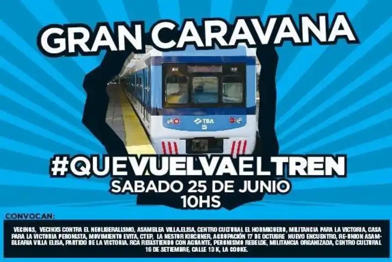 La Plata: Convocan a caravana por la finalización de la electrificación del Tren Roca