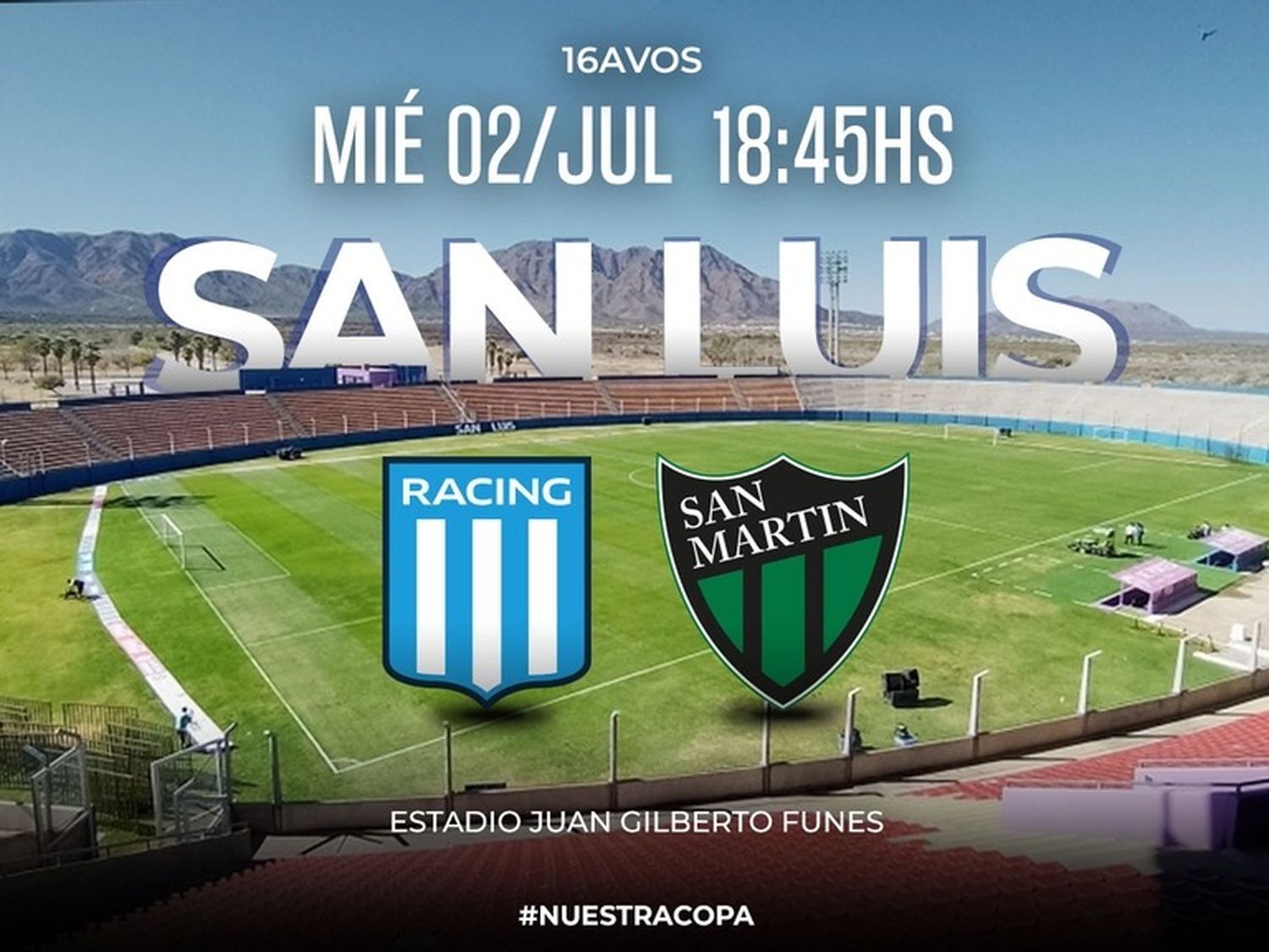La Academia y el Santo Sanjuanino chocane en San Luis. Foto:Copa Argentina