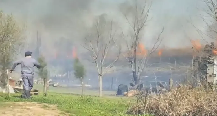 Fuego en la isla: Bomberos apagó gran parte pero el foco seguía encendido