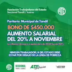 Paritaria municipal: ATE solicitó un bono de 450 mil pesos