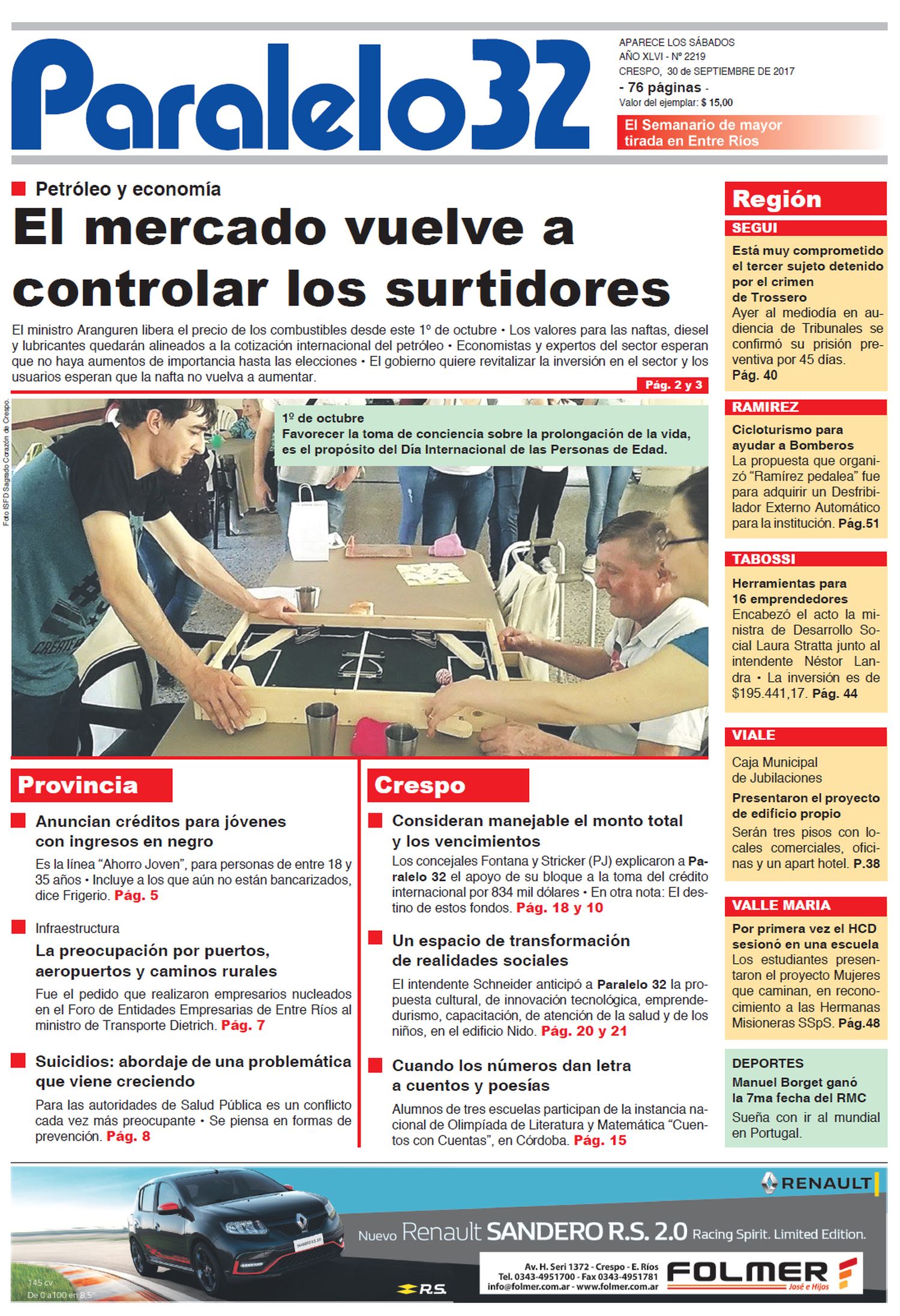 Tapa de Paralelo 32 edición Crespo