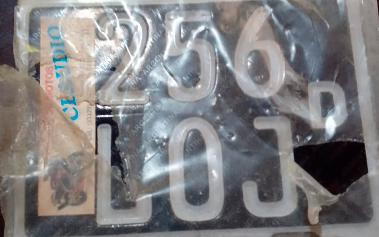 Encontraron patente 256 LOJ