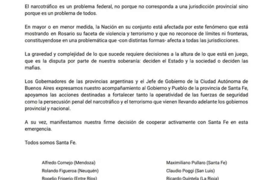 El comunicado