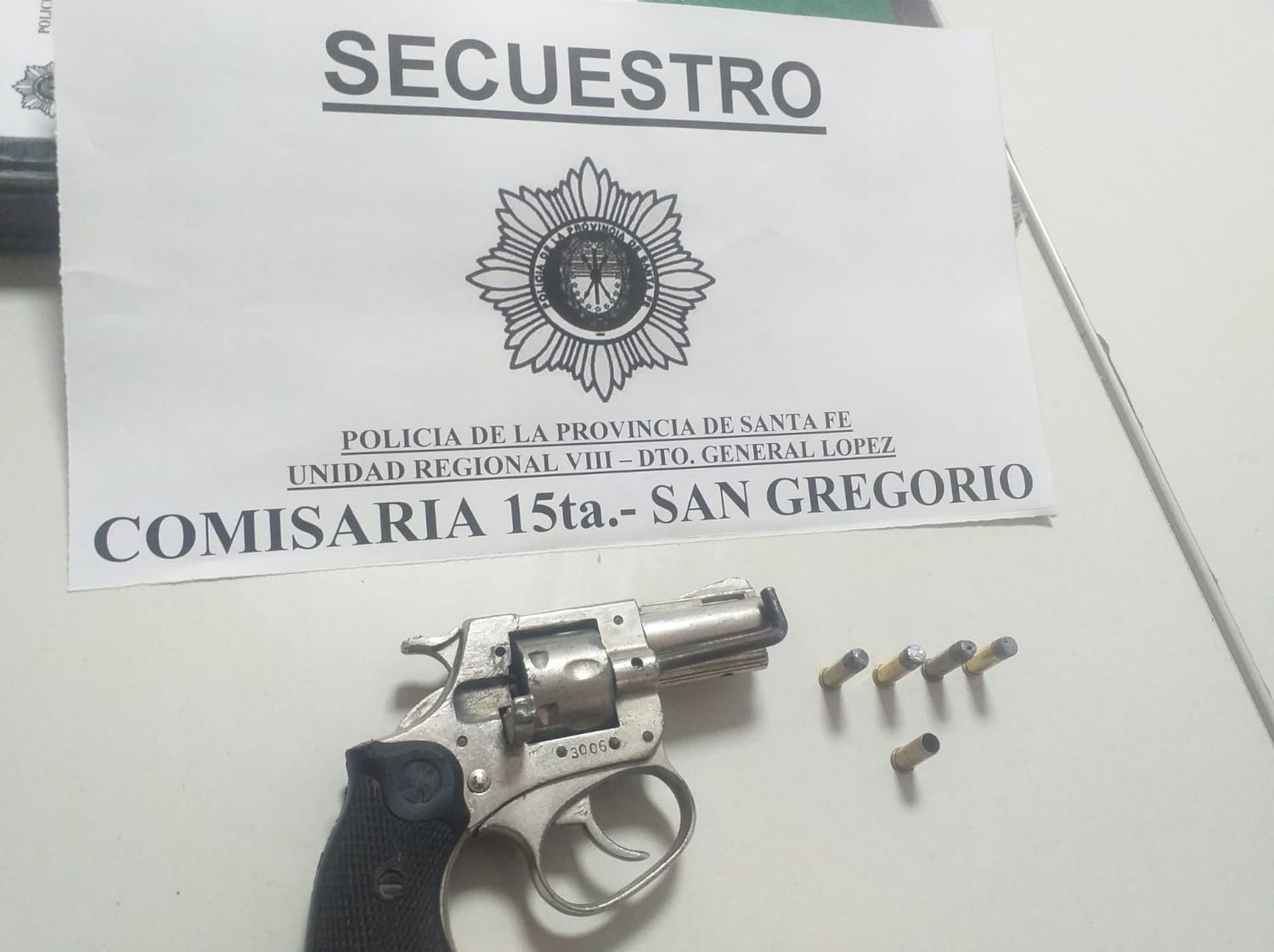 El arma secuestrada.